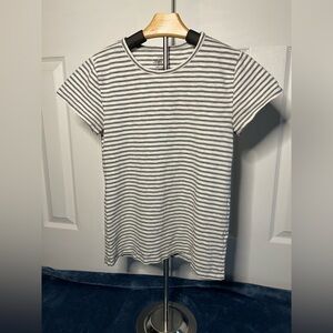 J. Crew Studio Tee in Gray and White Stripes